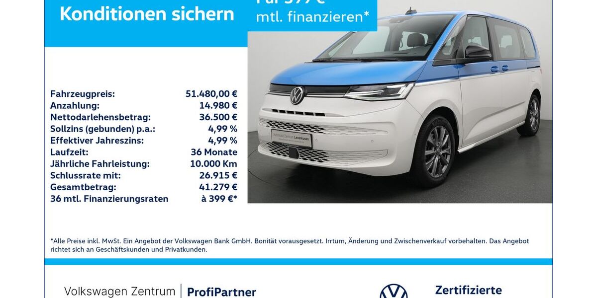 VW T7 Multivan 35.338 km 50.980 &euro; Leverkusen 51379