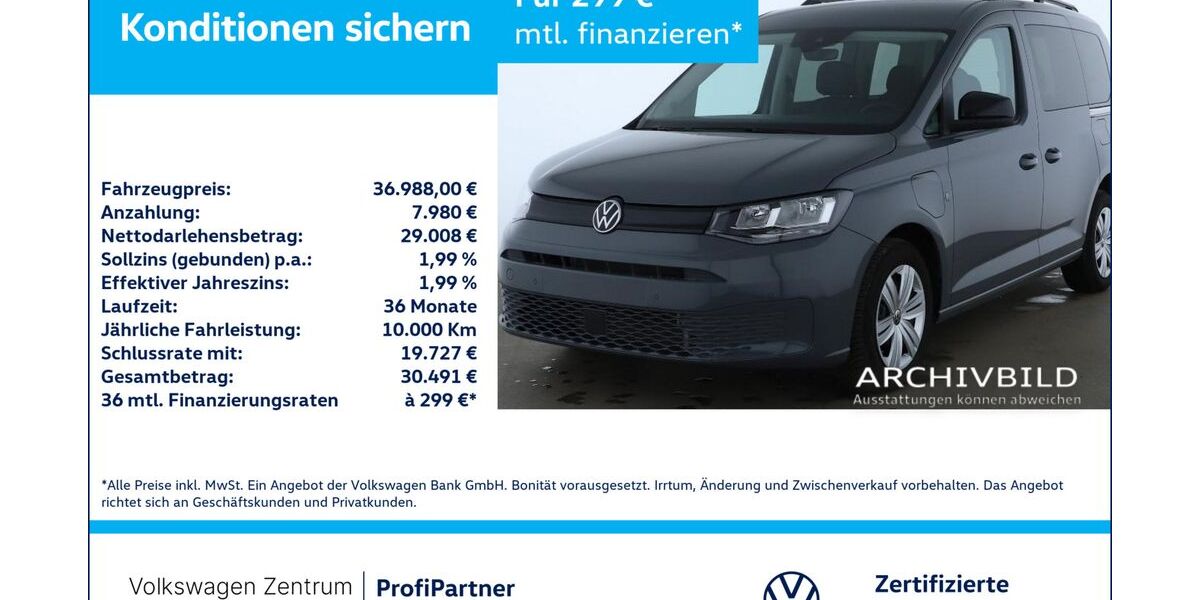 VW Caddy 9.749 km 36.988 &euro; Leverkusen 51379