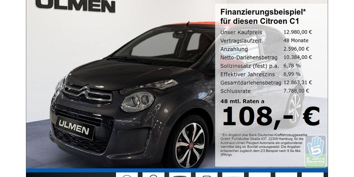 Citroen C1 9.279 km 12.980 &euro; Düsseldorf 40233