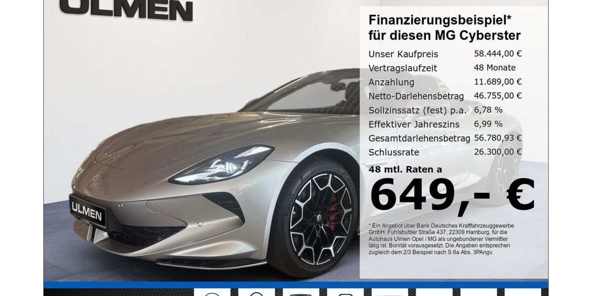 MG Cyberster 3.479 km 58.444 &euro; Düsseldorf 40231