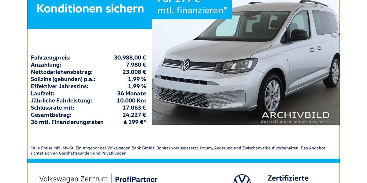VW Caddy 9.121 km 30.988 &euro; Leverkusen 51379