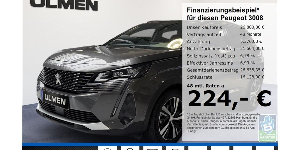Peugeot 3008 37.719 km 26.880 &euro; Düsseldorf 40233